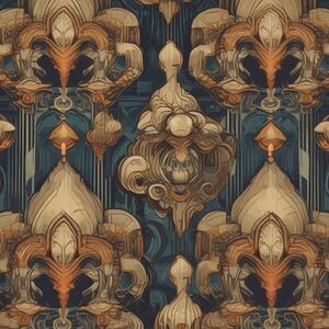 Elegant Beige and Navy Wallpaper